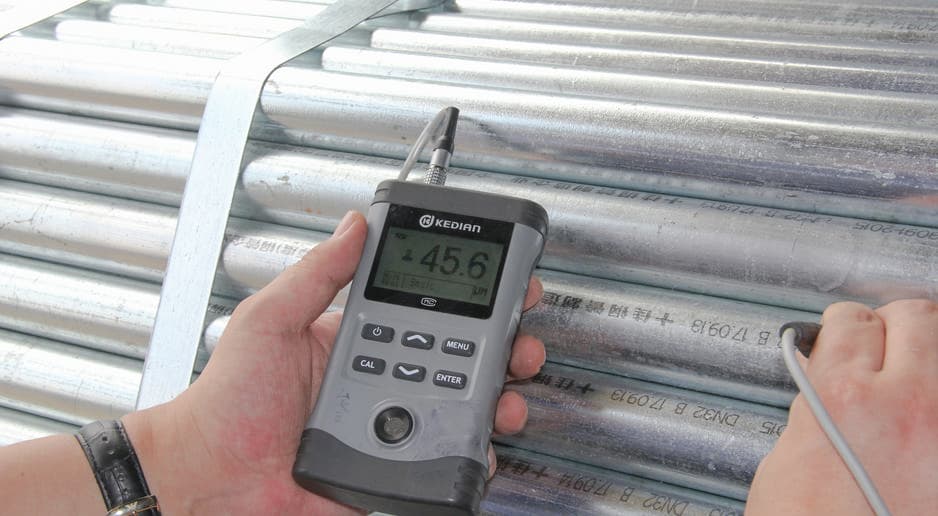 Online inspection of zinc layer